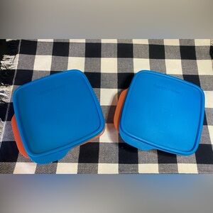 Tupperware Lunch It Divided Container Vibrant Blue and Orange Set